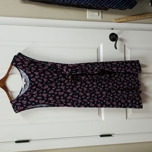 Loft navy and red floral dress sz M